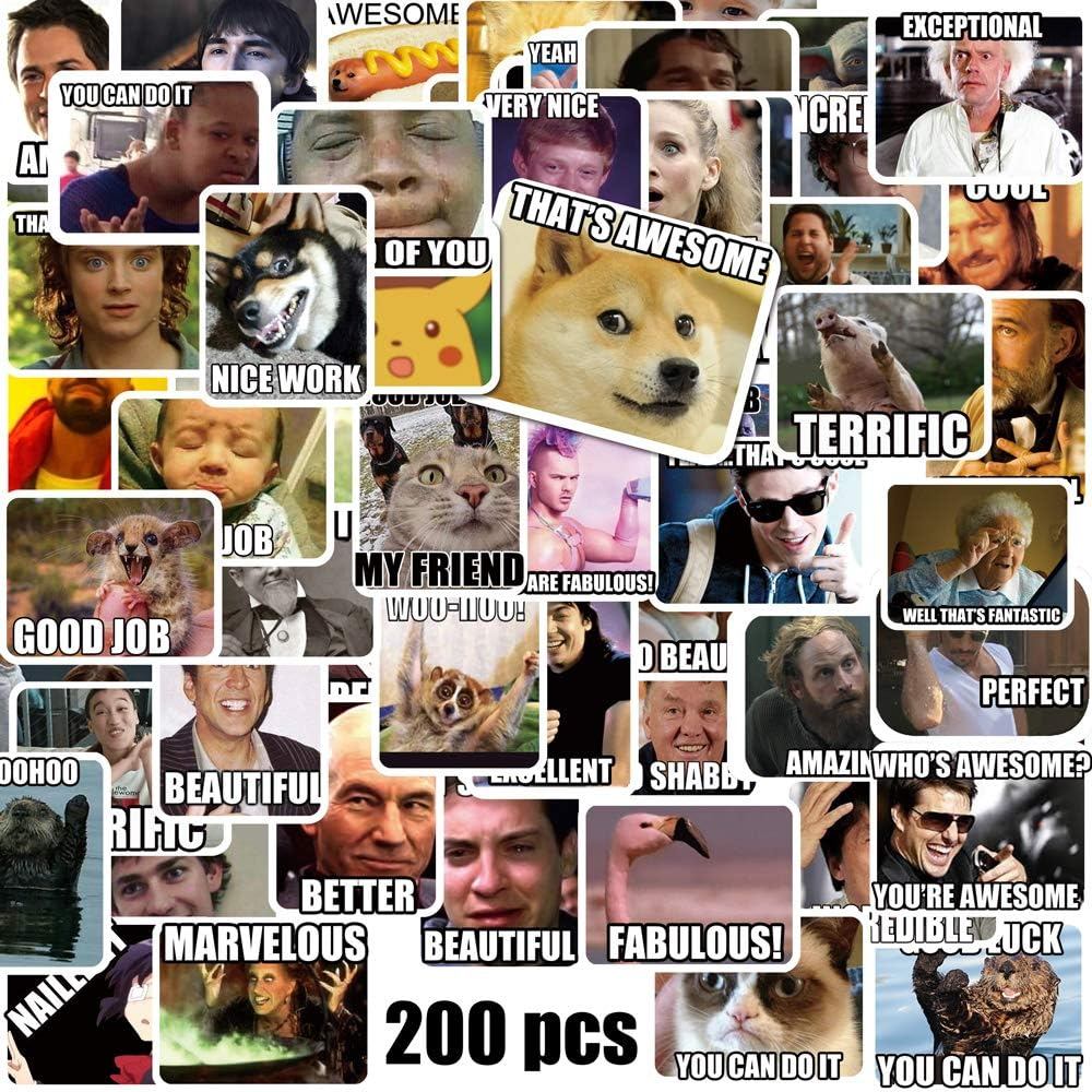 Meme สติ๊กเกอร์/Meme สติ๊กเกอร์รางวัลสําหรับครู 200 ชิ้น ไม่มีรีสตาร์ท