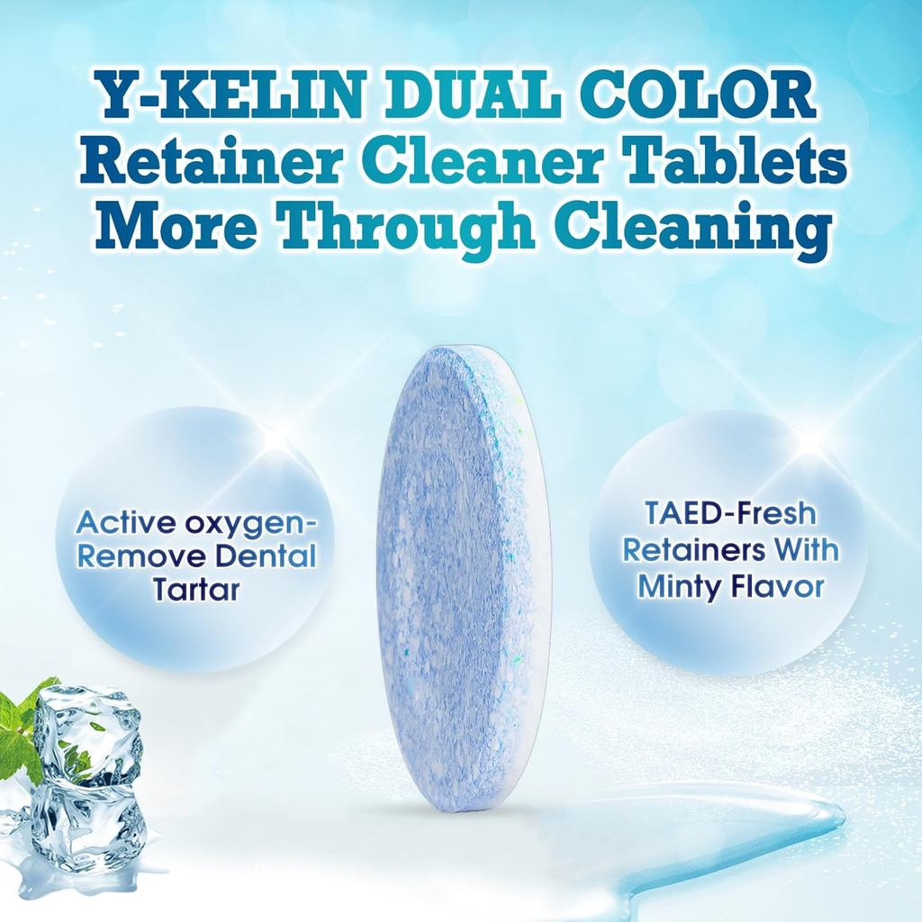 Retainer Cleaner Tablets Invisalign Cleaner Denture Cleaning Tablets,Remove Stains Away,3 Month Natu