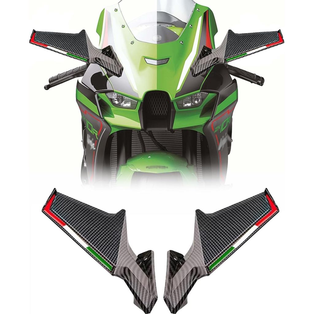 สําหรับ ZX6R ZX-6R ZX636 2018-2024 2025 ZX10R ZX10RR ZX-10R ZX-10RR 2017-2024 2025 Wind Wing กระจกมอ