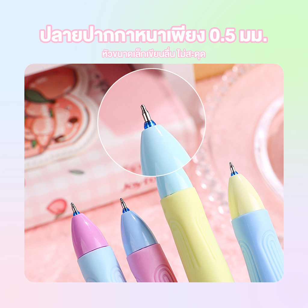 Ohayo ปากกาลบได้ 0.5 มม. ลบง่าย ปากกาแก้ไข ปากกาเจล หัวST ด้ามจับกระชับมือ เขียนลื่น หมึกไม่ติดขัด โดพามีน สีรุ้ง - รูปที่ 2