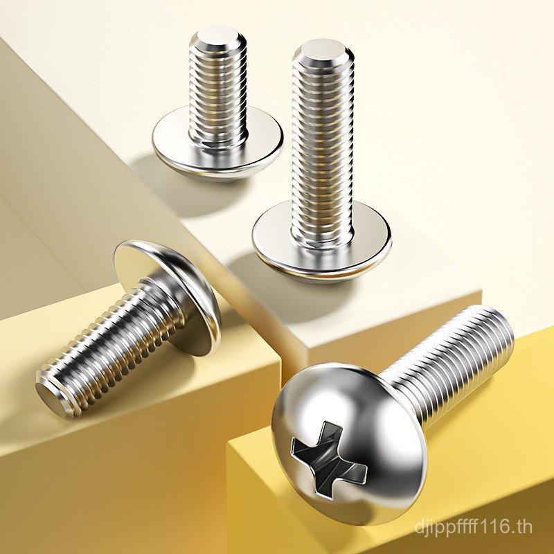 Semi-M2M3M4M5M6 หัวเห็ดสล็อตเครื่อง M8 ร่ม 304 ปลั๊ก Phillips หัวแบนขนาดใหญ่สกรูสแตนเลสหัวกลม KX3D