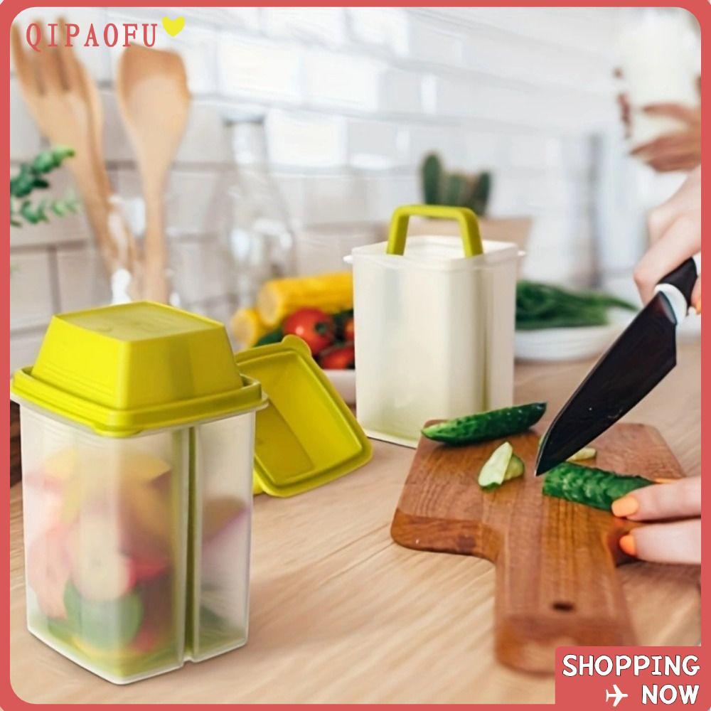 QIPAOFU โถดอง,พร้อมฝาปิด Mess-Free Storage Pickle Container พร้อมตะแกรงกรอง, ผักดองคุณภาพสูงนํากลับม