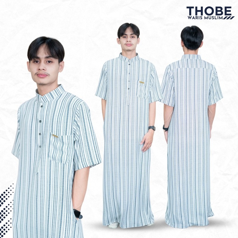 โต๊ปผู้ชายแขนสั้น ดำลาย ชุดอิสลาม ผ้าไม่บางใส่สบาย เหมาะสำหรับใส่ออกงานต่างๆ AF2