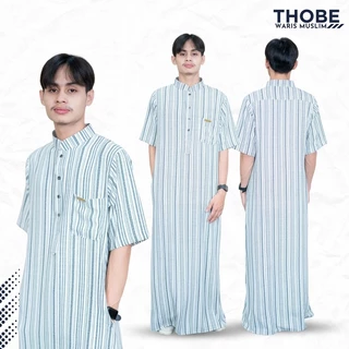 โต๊ปผู้ชายแขนสั้น ดำลาย ชุดอิสลาม ผ้าไม่บางใส่สบาย เหมาะสำหรับใส่ออกงานต่างๆ AF25วาริสมุสลิม
