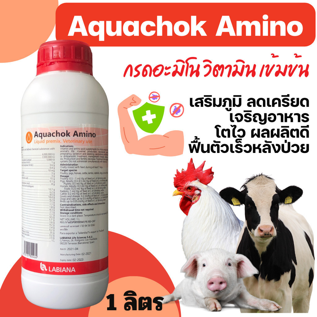 PTL[1ลิตร] อควาโช้ค อะมิโน - Aquachok Amino ขนาด 1000 มิลลิลิตร