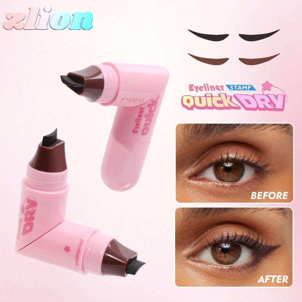 ZLION Eye Liner Stamp, Long Lasting Waterproof Eyeliner Stamp, สีดําแบบพกพา Quick Dry Eyeliner Stamp