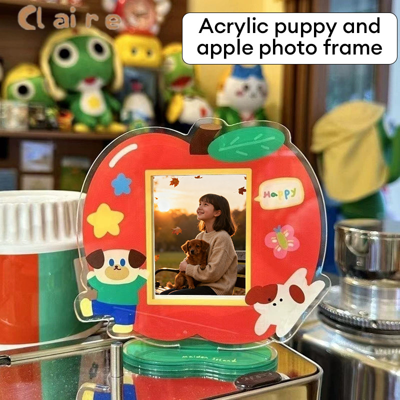 COD กรอบรูปอะคริลิค แอปเปิ้ลลูกสุนัข 10เซนติเมตรโพลารอยด์ภาพการ์ดกรอบรูปเครื่องประดับภา Claire