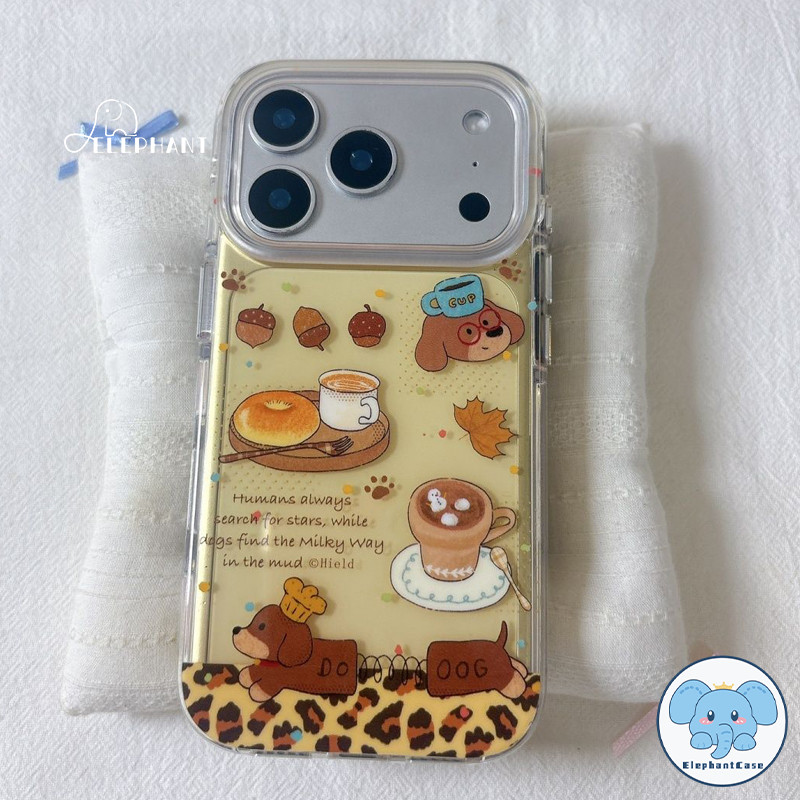 สำหรับIPhone 11 17 Air 15 13 12 16 14 Pro Max X XR XS Max 7 14 15 16 Plus SEโดนัท เชสนัท คอฟฟี่ ลูกสุนัข กำไลข้อมือ ฝาใส - รูปที่ 2