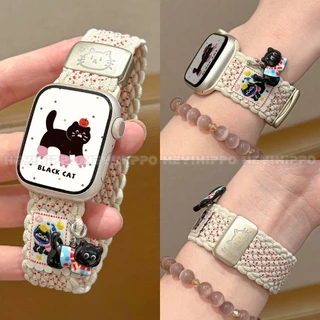 Dachshund จี้ออกแบบใช้งานร่วมกับ iWatch 11/SE3/10/9/8/7/6/5/4/3/2/1 ทอแม่เหล็ก Clasp Band เหมาะกับ 49/46/45/44/42/41/40/38 มม.