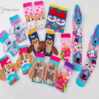 ถุงน่องและถุงเท้ายาวแบบการ์ตูนFunny Animal Pattern สำหรับสุภาพสตรียกระบายอากาศดี