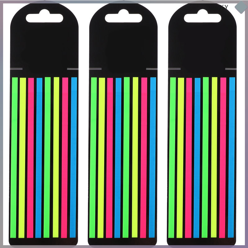 3 กล่อง Tape Markers Page Sticky Highlight Strip Highlighter ที่ถอดออกได้ PET สีสันสดใส junshaoyip