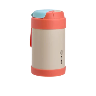 กระติกสุญญากาศสำหรับใส่อาหาร เคลือบเซรามิก AW25 450 mL สีครีม