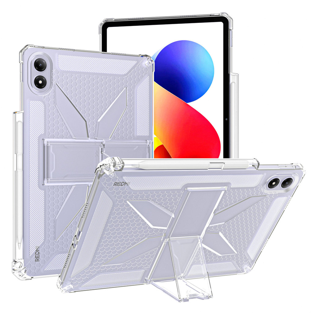 สําหรับ Xiaomi Pad mini Kpad 8.8 "2025 Redmi Pad 2 Pro 12.1 Pad2 6S 7S SE 4G 8.7 Mi Pad 8 7 6 5 Pro 11.2 กรณีขาตั้งโปร่งใส Soft TPU Shell พร้อมช่องเสียบปากกา