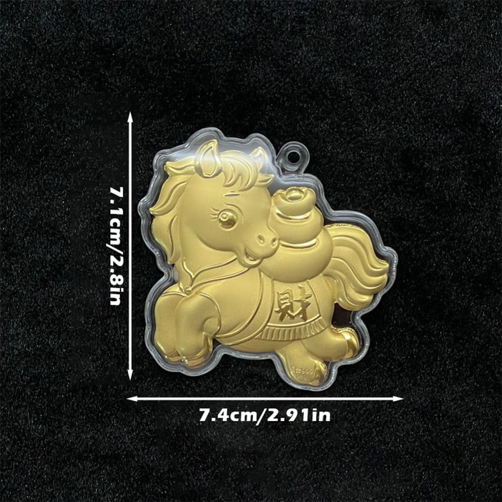 DAYBREAK จี้ม้าราศี, ม้าโชคดีเลียนแบบทองฟอยล์พวงกุญแจ, Lucky Charm ตกแต่งพวงกุญแจของขวัญปี - รูปที่ 2