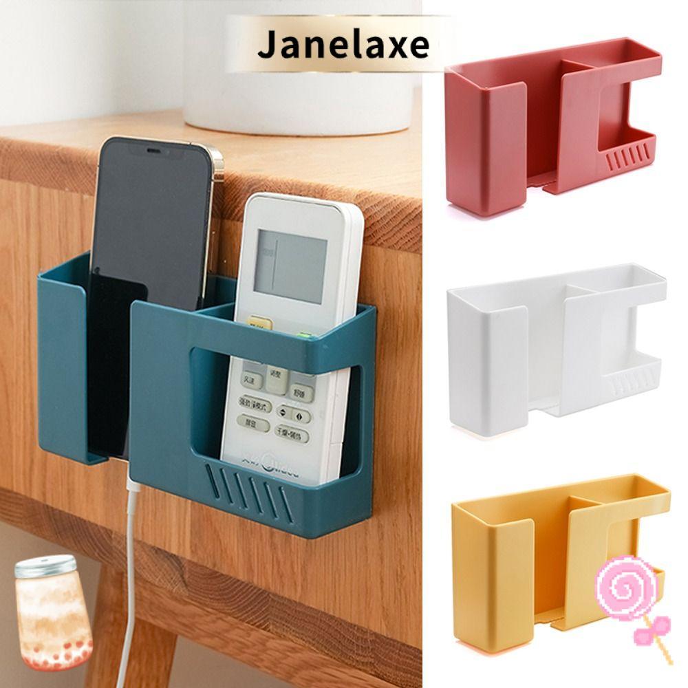 JANELAXE กล่องเก็บของติดผนัง, องค์กรบ้าน 2 in 1 Storage Rack, Punch-free Space Saving พลาสติกผนังผู้ถือเศษบ้าน