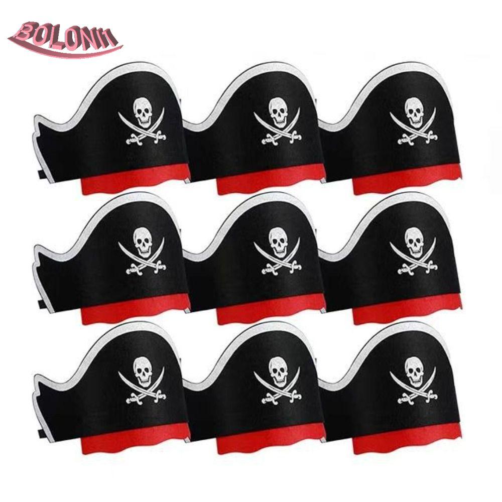 BO 5 ชิ้น Felt หมวกโจรสลัด, คอสเพลย์ Prop คอสเพลย์ Skull Pirate Captain หมวก, คอสเพลย์เครื่องแต่งกาย