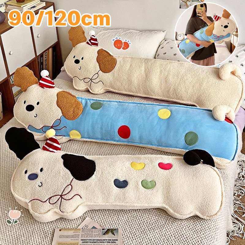 COD หมอนข้างน้องหมา ตุ๊กตาสุนัข 90/120cm ตุ๊กตาน่ารัก อ่อนนุ่ม ของขวัญวันเกิด ของเล่นตุ๊กตา