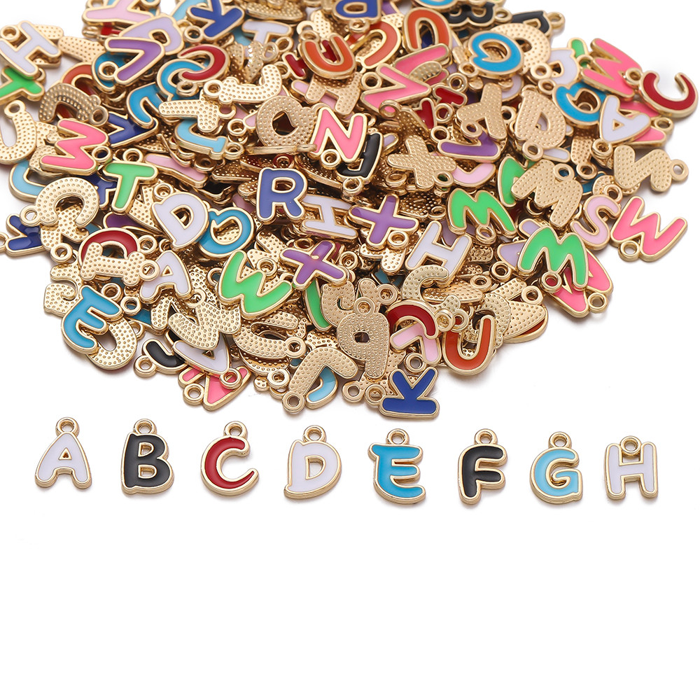 จี้ตัวอักษรสีสัน 50-100 ชิ้น สุ่มตัวอักษร A-Z ทำเครื่องประดับเองได้ ใช้ทำต่างหู สร้อยข้อมือ สร้อยคอ ราคา ถูกที่สุด ดีลบีเคเค แกลเลอรีภาพที่ 4