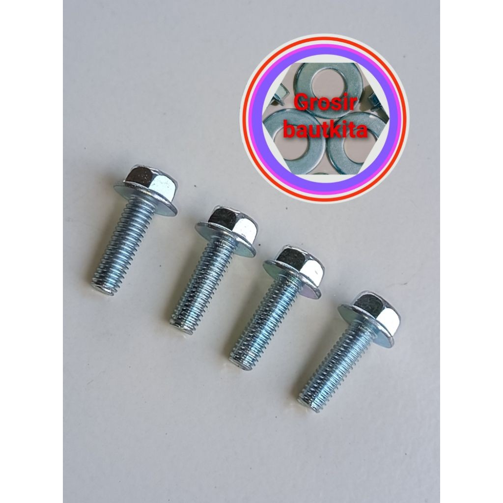 สายฟ้าหน้าแปลน. 10 M6X2O BOLT ด้านหลังเบรค BOLT YAMAHA MIO SMILE / MIO SPORTY / MIO J ETC ยาว 2 ซม. 