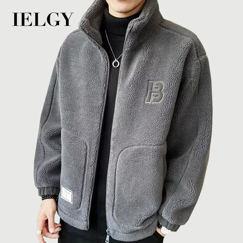อิลกี้สไตล์เกาหลีสำหรับผู้ชาย แจ็คเก็ตขนแกะผสมผ้าฝ้าย เบาะหนานุ่ม เหมาะสำหรับการ