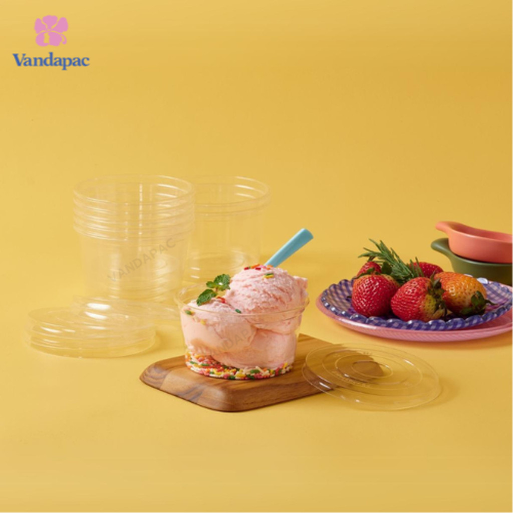 VANDAPAC ถ้วยเบเกอรี PET ขนาด 12 ออนซ์ ปากกว้าง 95 มม. [ยกลัง 1,000 ชิ้น] - รูปที่ 2
