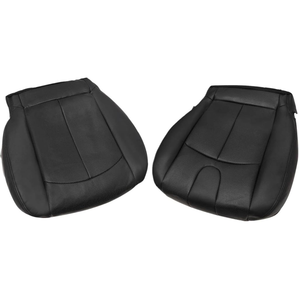 SecosAutoparts ด้านหน้า Perforated Leather Driver และผู้โดยสารด้านข้างด้านล่างฝาครอบที่นั่งสีดําเข้า