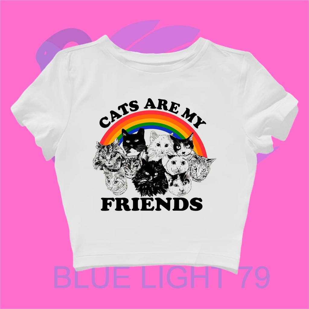 CROP TOP CATS ARE MY FRIEND / CROP TOP CATS ARE MY FRIENDS | แมวคนรัก | เสื้อยืดเบบี้ | เสื้อยืดครอป