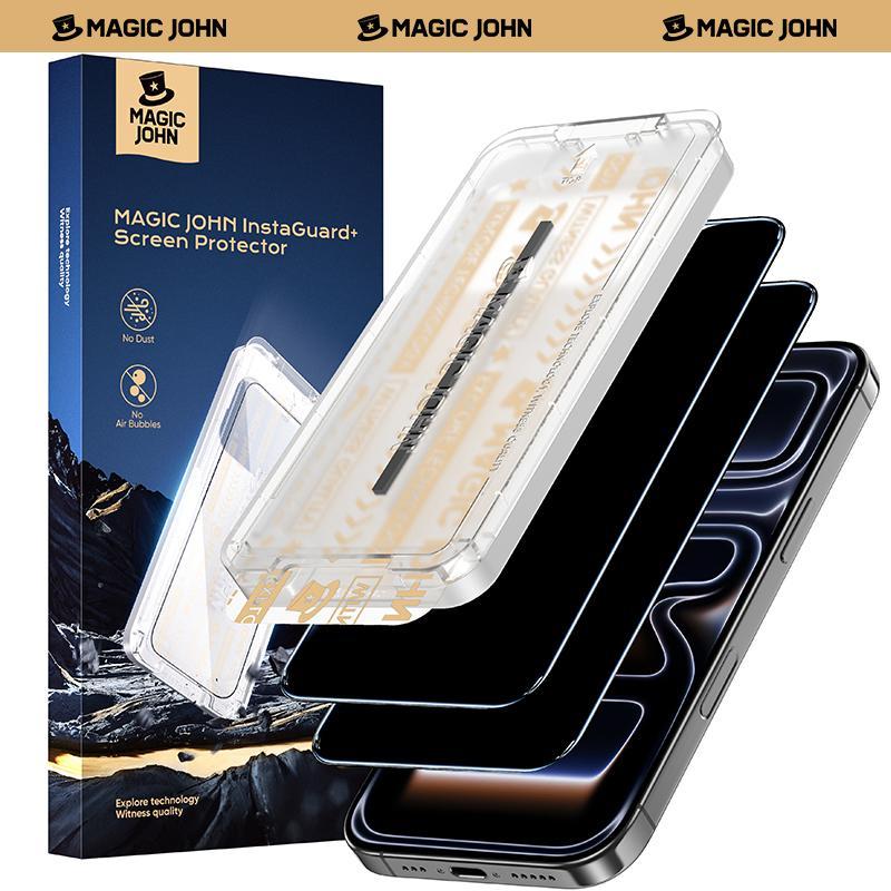 ใหม่-MAGIC JOHN พรีเมี่ยมอัพเกรดตัวป้องกันหน้าจอความเป็นส่วนตัวกันฝุ่นการออกแบบปราศจากฟอง Ultra-Clear สําหรับ iPhone และ Samsung