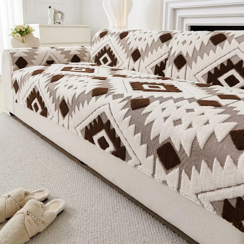 New Morocco Style Sofa Cover Thicken Plush Vintage Comfortable Sofa Towel for Living Room Couch Mat 