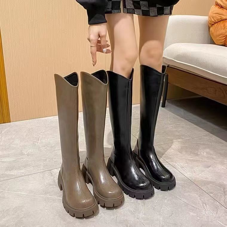 รองเท้าบูทยาวผู้หญิงขาหนาเหมาะสําหรับน้องสาวอ้วนหลอดใหญ่ผู้หญิงรองเท้าเส้นรอบวงต้นขาอัศวินรองเท้าแต่