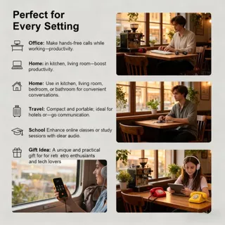 PERF ตัวรับมือจับโทรศัพท์พื้นฐาน Type-C พร้อมไมโครโฟนโทรศัพท์ Handset สไตล์โทรศัพท์ Free Wire Phone Handset