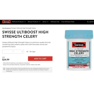 Swisse Celery 5000mg 50 Capsules เมล็ดผักชีฝรั่งสกัด คื่นช่าย ขึ้นค่าย คื่นฉ่าย