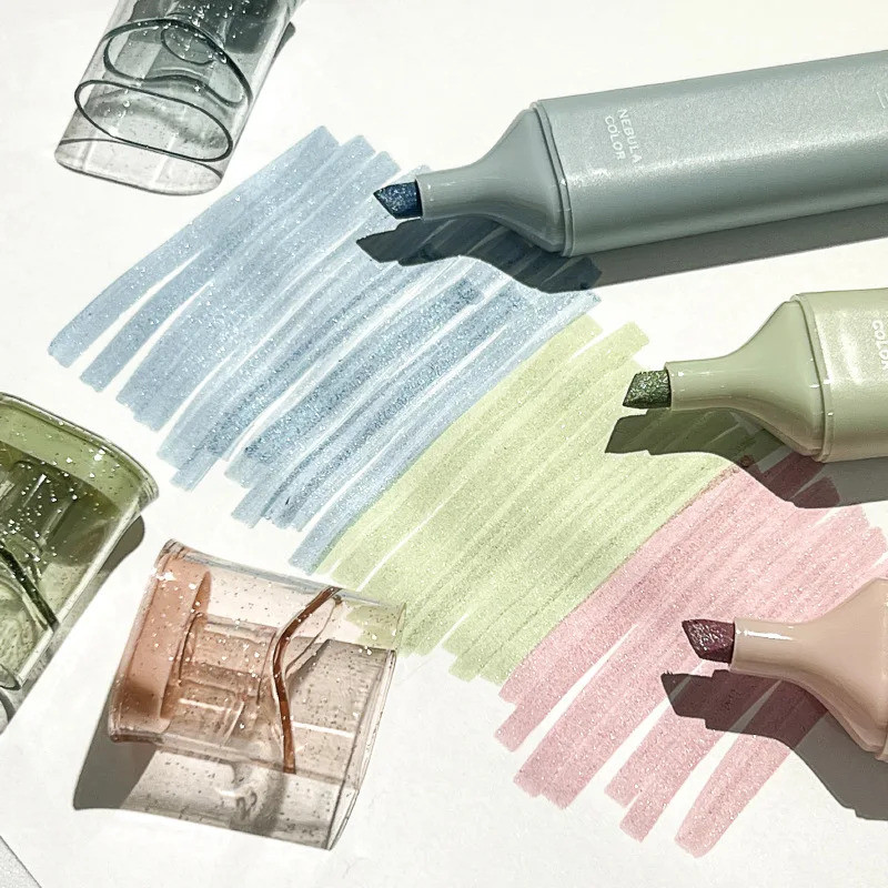 น่ารักสี Glitter Highlighter ปากกา Bling Marker ปากกาสําหรับ Bible Study Notes โรงเรียนประกาย Note-S