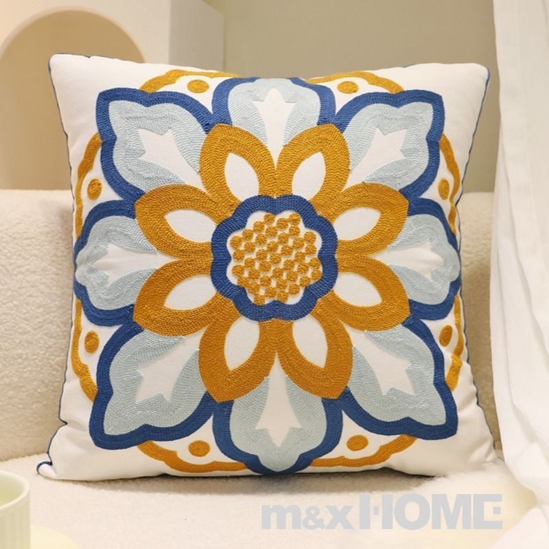 ปลอกหมอนปัก 3D ผ้าขนหนูเย็บปักถักร้อยสีสัน Pillowcover ปลอกหมอนอิงโซฟา ตกแต่งบ้าน - รูปที่ 4