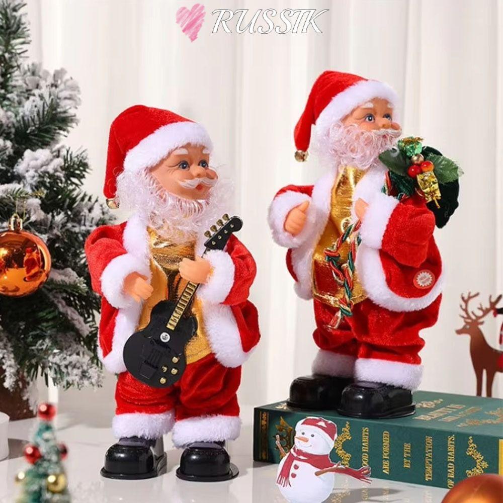 RUSSIK ตกแต่งซานตาคลอส,เพลงยืน Santa Claus Twerking ตุ๊กตาตุ๊กตา, ตลกไฟฟ้า Xmas Tree เครื่องประดับขอ