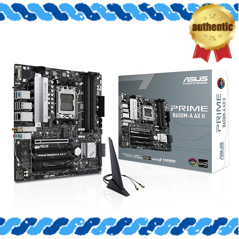 ASUS Prime B650M-A AX II AMD B650 AM5 Ryzen™ Desktop 9000, 8000 & 7000 Micro-ATX mATX Motherboard, D