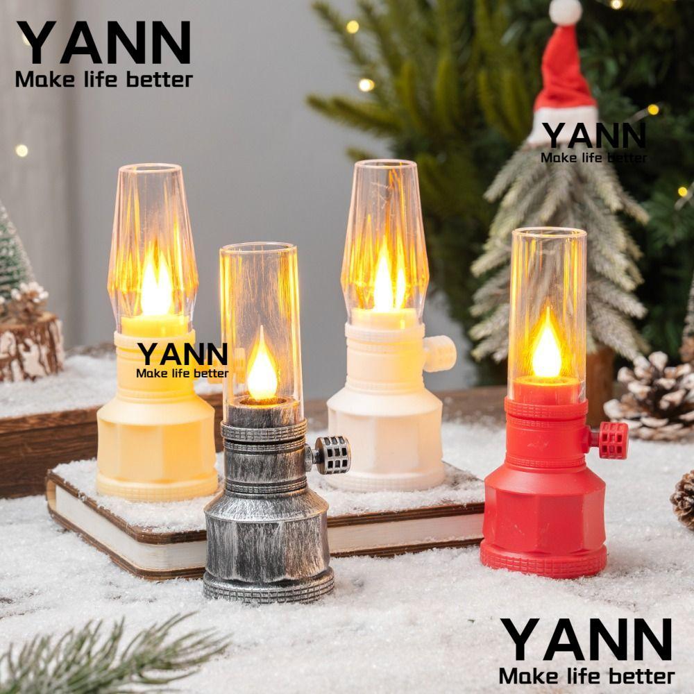 YANN ตะเกียงน้ำมัน LED สไตล์วินเทจ สำหรับเชิงเทียนและไฟคริสต์มาส