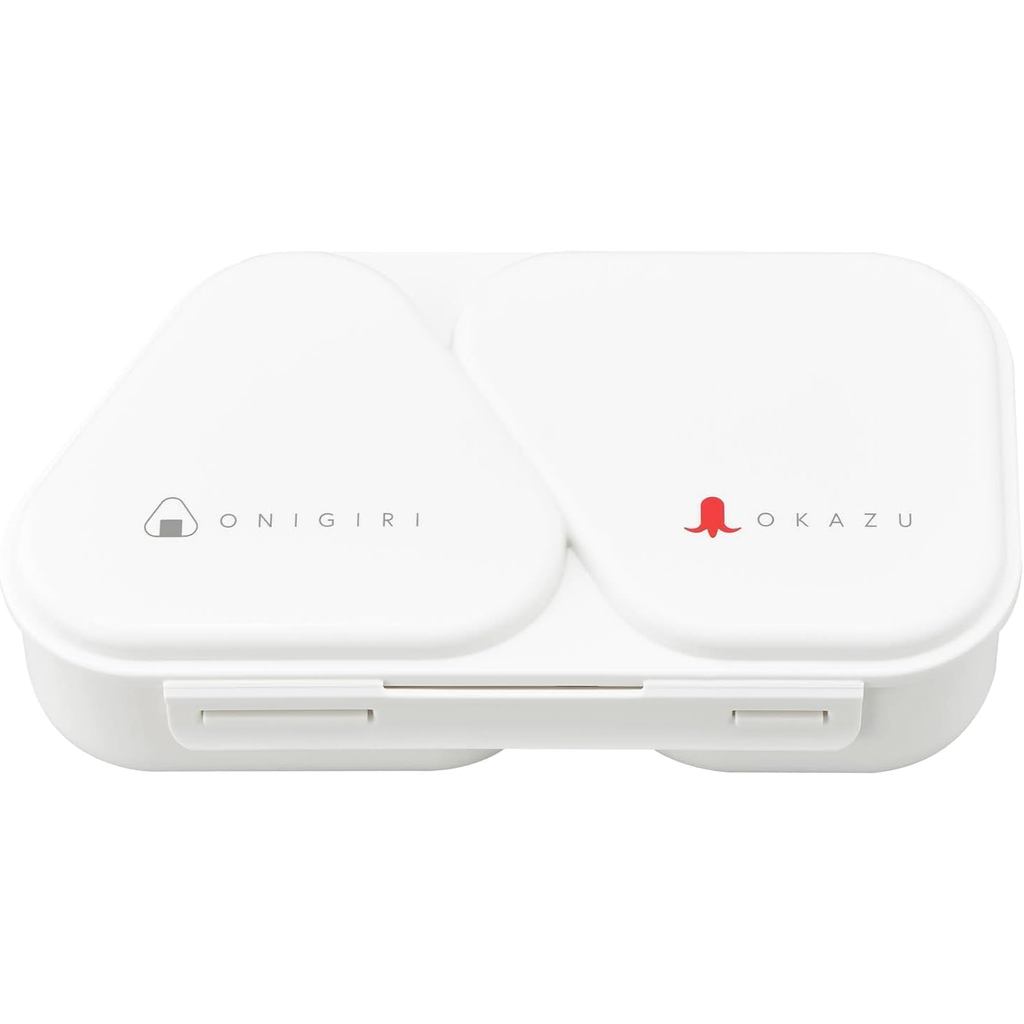 OSK Onigiri Lunch Case Bento Box White 465ml Made in Japan Fits Onigirazu Side Dishes Microwave Safe