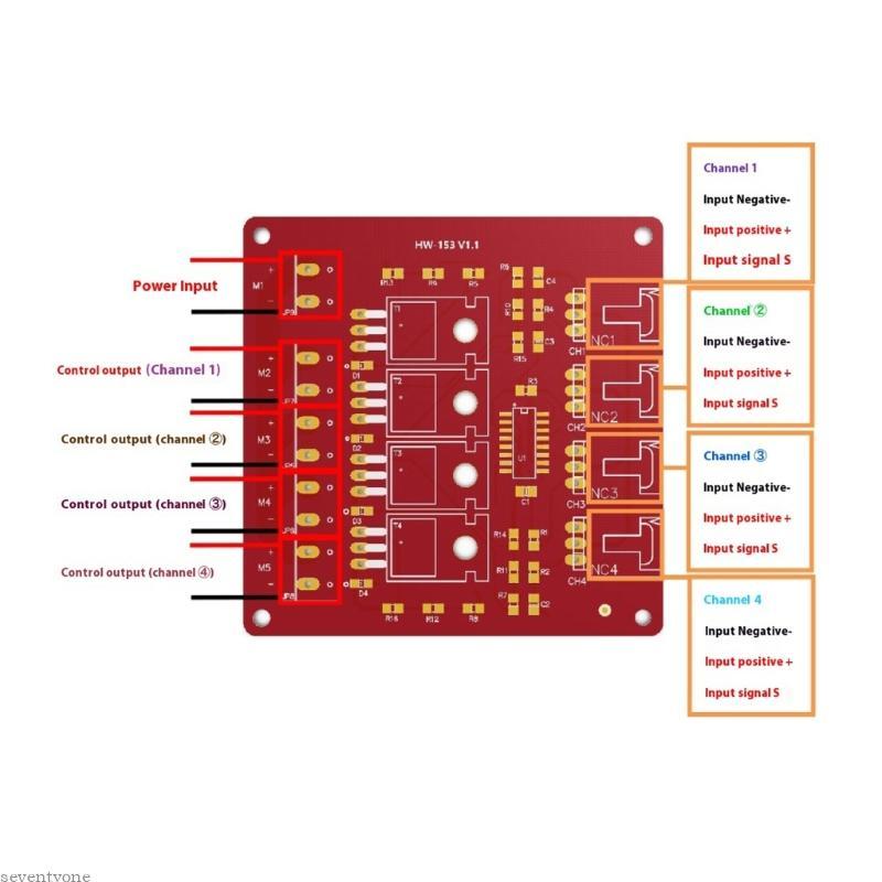 SV 4 Channel Way Route MOSFET ปุ่มสี่ช่อง IRF540 MOSFET Switching Module