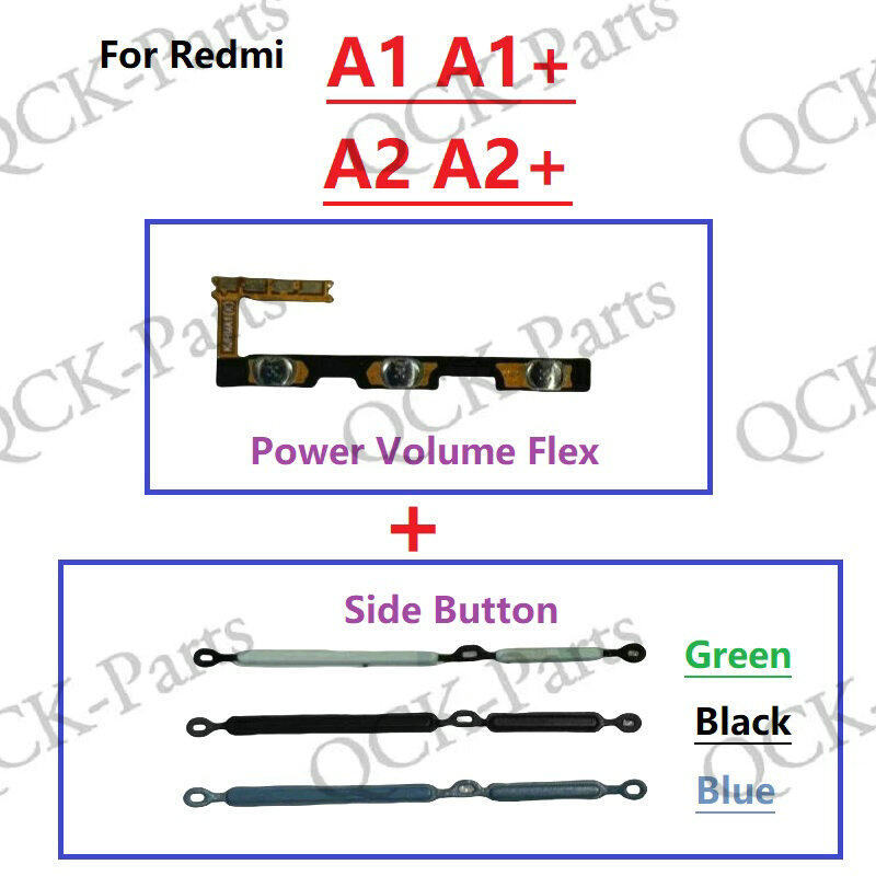 สําหรับ Redmi A1 A1 + A2 A2 + Plus Power Volume ปุ่มด้านข้าง Flex Cable Keys Replacementmet
