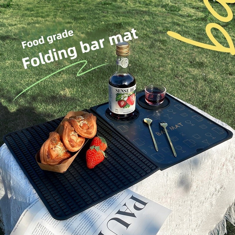 Bar Mat Antislip Silicone Cafe Bar Mats Waterproof Heat Resistant Durable Drain Bar Cup Mat Drain Pa