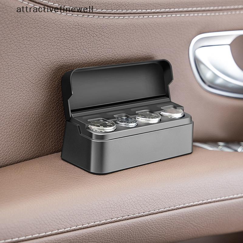 [attractivefinewell] ที่ใส่เหรียญสําหรับรถยนต์เปลี่ยน Organizer Universal Storage เหรียญเครื่องจ่ายเ