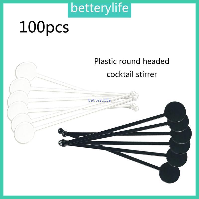 BTF 100 ชิ้น Clear Stirring Rod กาแฟพลาสติกและเครื่องดื่ม Stirrers ค็อกเทล Stick