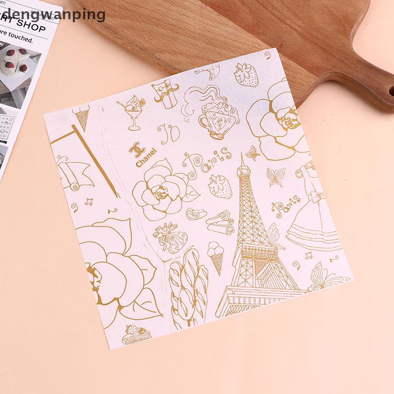 [Dew] 50 แผ่น Bento Cake Box Pad Paper Burger Cake Oil Proof Paper Plate Paper [TH]