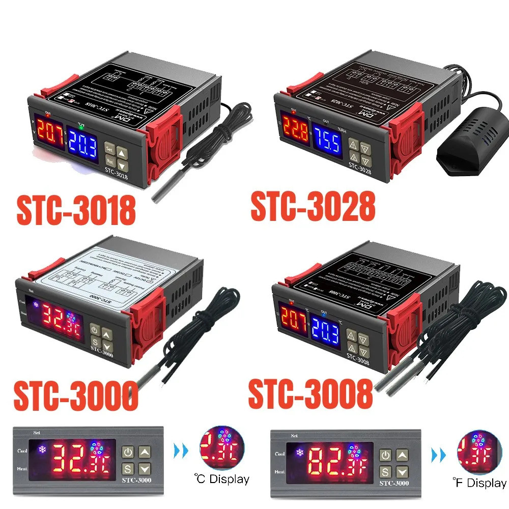 Stc-3028 Stc-3000 Stc-3008 Stc-3018 Led Digital Temperature Controller Thermostat Thermoregulator In