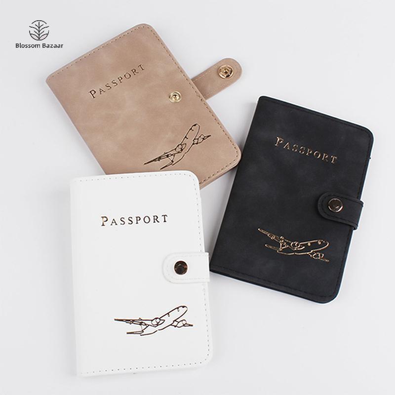 Blossom Bazaar กันน้ําผู้ถือหนังสือเดินทางครอบคลุมกรณี PU หนังบัตรเครดิตกระเป๋าสตางค์น่ารัก Passport