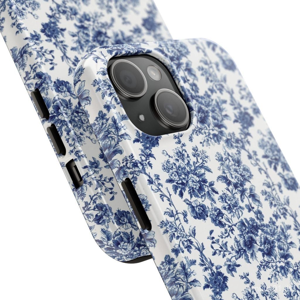 เคสโทรศัพท์ เหมาะสําหรับ iPhone ดอกไม้สีฟ้าเหมาะสําหรับ iPhone17pro/16 Two-in-One 15/14/13 ฟิล์ม Har