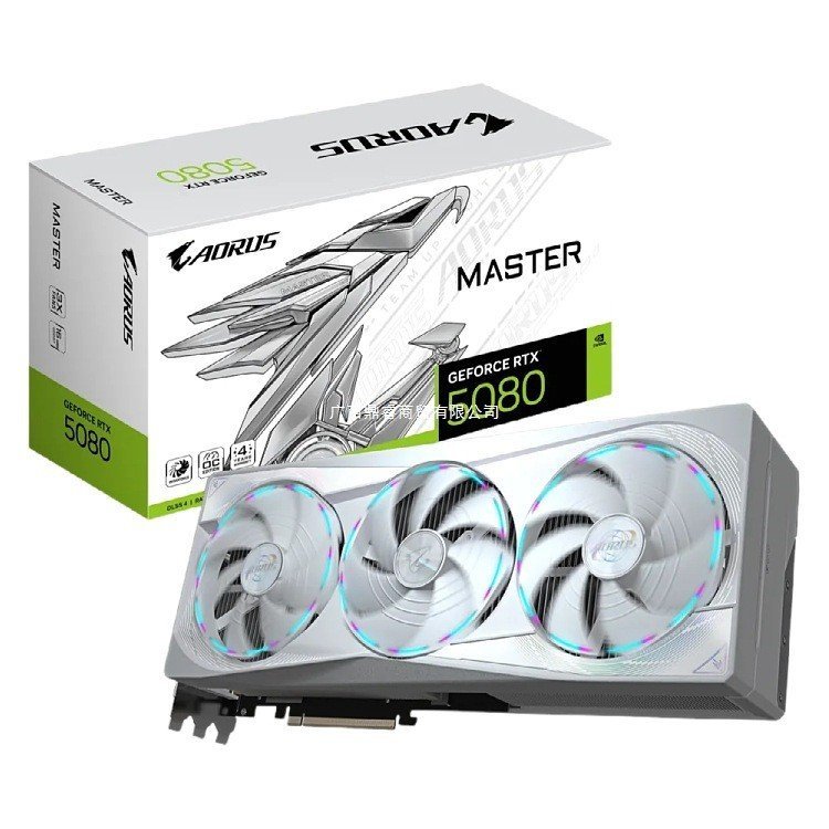 5080 กราฟิกการ์ดแกะสลักสีขาว GeForce RTX 5080 AORUS MASTER ICE Gaming AI 3YCR