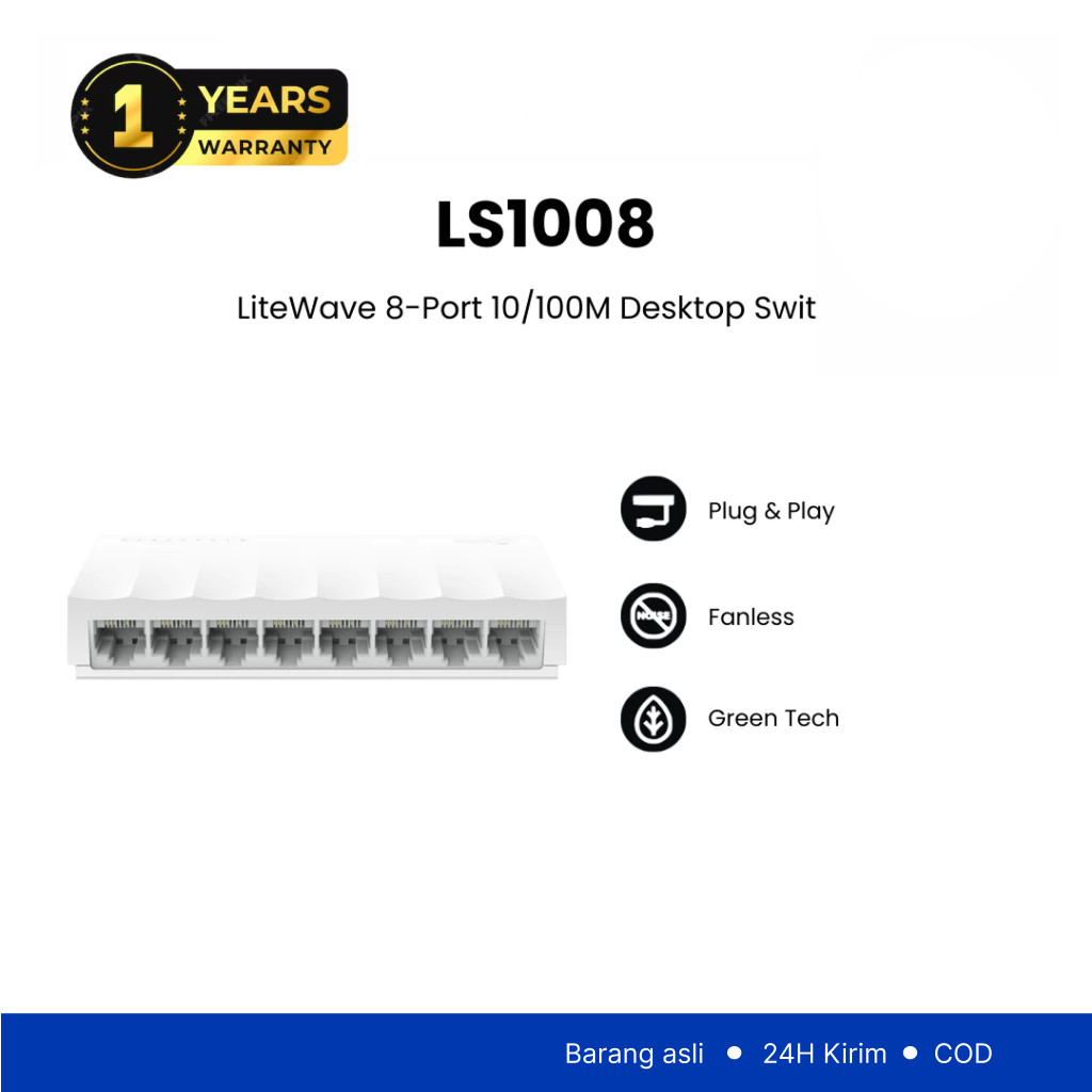 TP-Link LS1008G | สวิตช์เดสก์ท็อป 8 พอร์ต | กิกะบิต | อีเธอร์เน็ตอีเธอร์เน็ต | ไม่ได้ตั้งใจ | 10/100