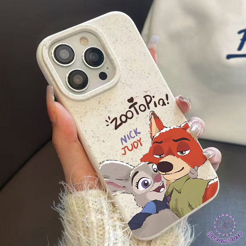 เคสไอโฟน13 คู่รักซูมกระต่ายจิ้งจอก ที่ย่อยสลายได้ สำหรับ IPhone 11 16 17 13 14 15 12 Pro Max XR X 7 8 16 Plus Air XS Max - รูปที่ 2